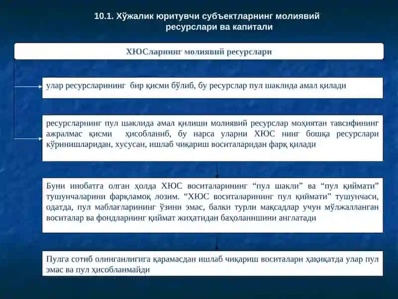 ХЎЖАЛИК ЮРИТУВЧИ СУБЪЕКТЛАРНИНГМОЛИЯВИЙ РЕСУРСЛАРИ 2