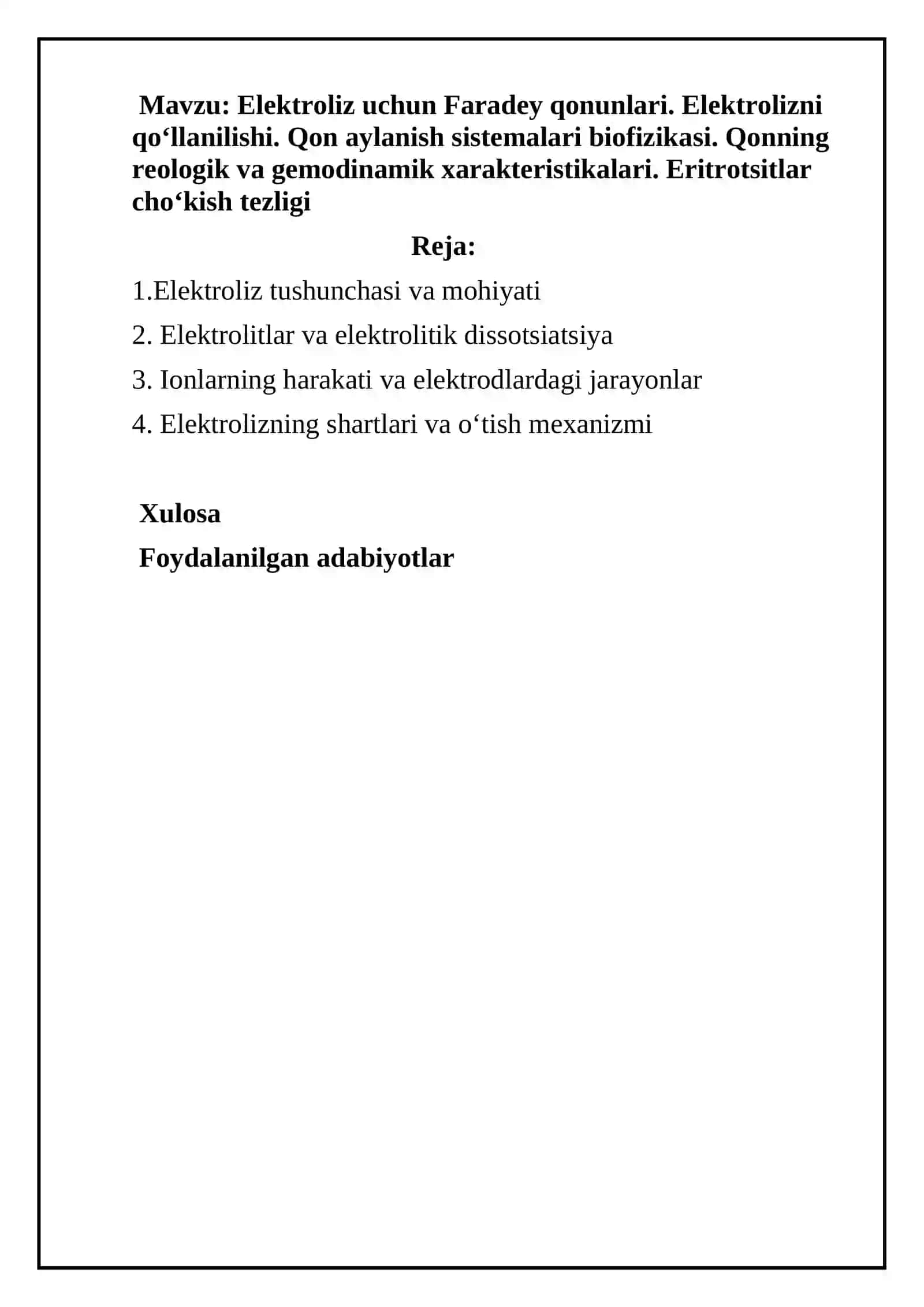 Elektroliz uchun Faradey qonunlari 2