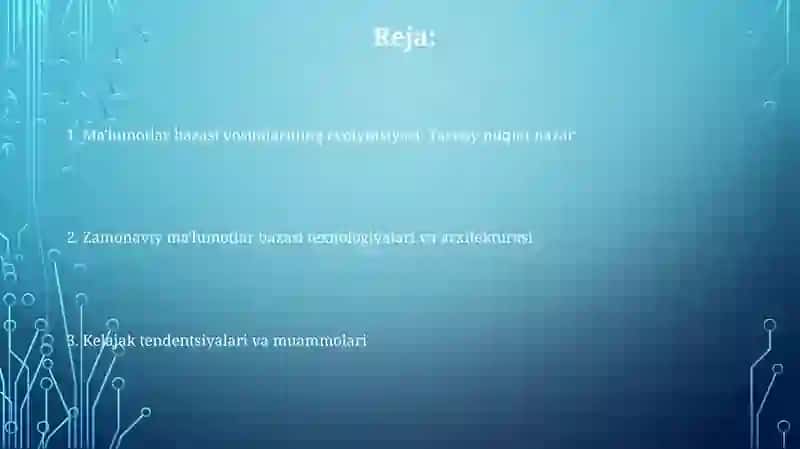 Maʼlumotlar bazasini ishlab chiqish dasturiy vositalarini rivojlanish tarixi 2