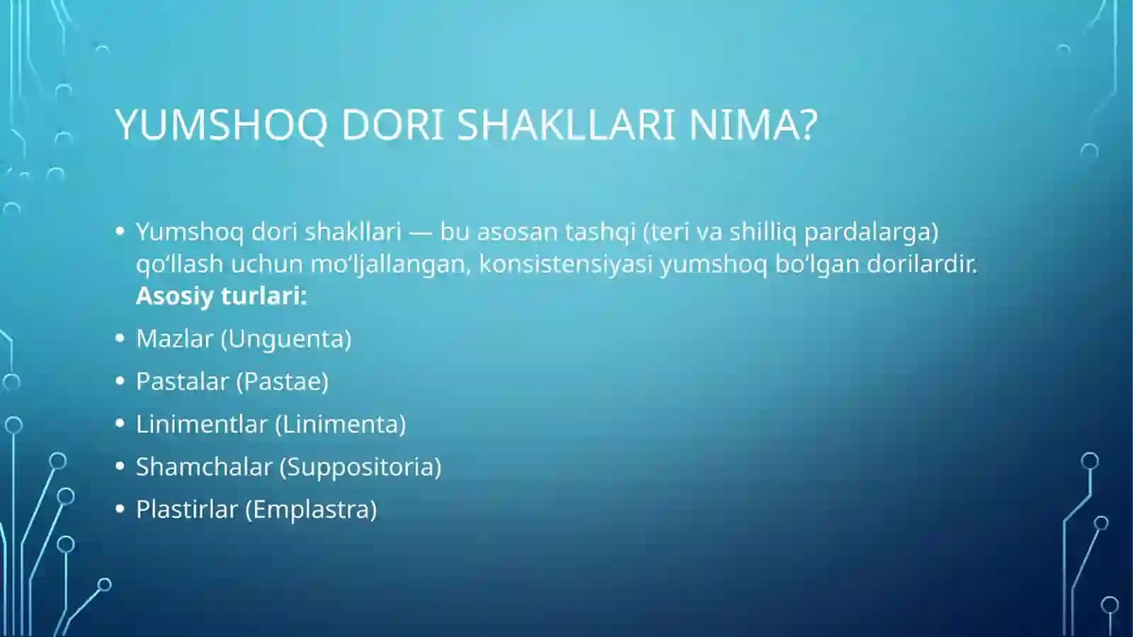 Yumshoq dorishakllari haqida ma’lumotlar 2