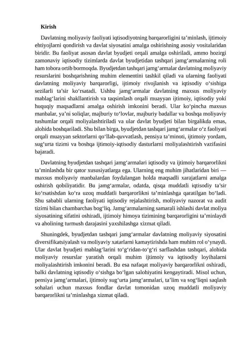 Davlatning byudjetdan tashqari jamg'armalari 2