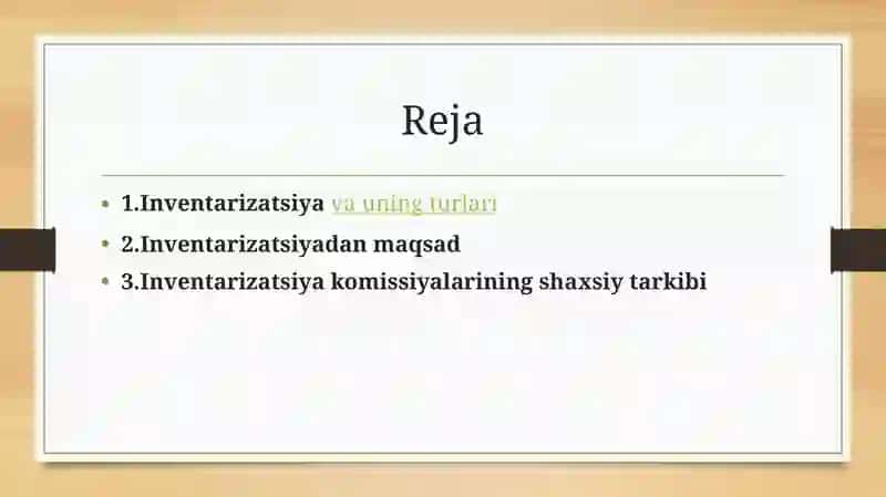 Inventarizatsiyani tashkil qilish va uning turlari 2
