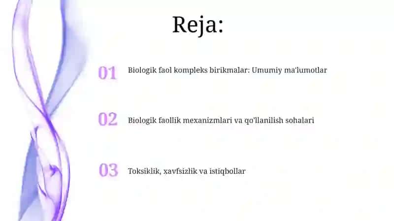 Biologik faol kompleks birikmalar 2