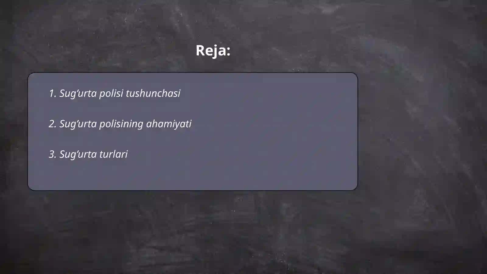 Sug’urta polisi bo’yucha slayd 2