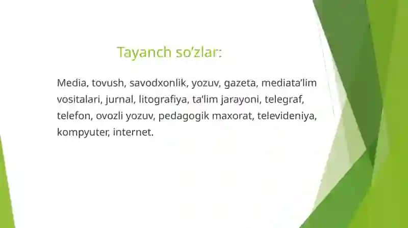 Media ta'limning pedagogikada tutgan o'rni va ahamiyati. 2