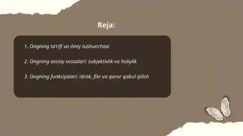 Ong haqida tushuncha va uning xossalari 2