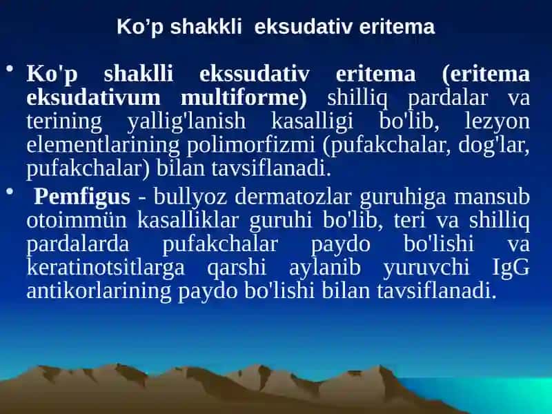 Ko’p shakklieksudativ eritema 2