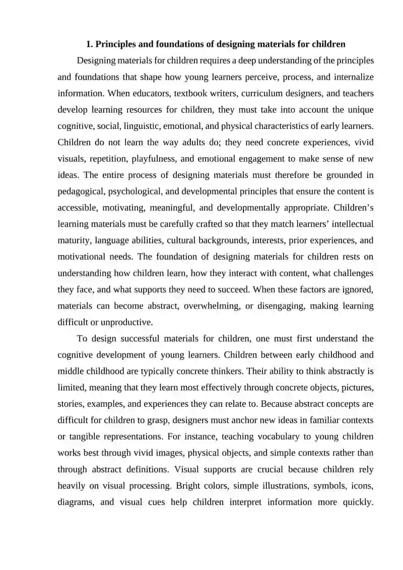 Principles and foundations of designing materials for children 2