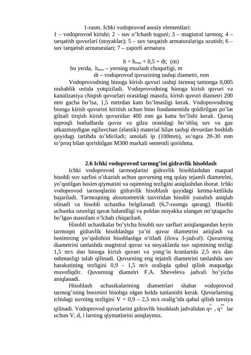 Bino ichki suv ta’minoti tizimi 2