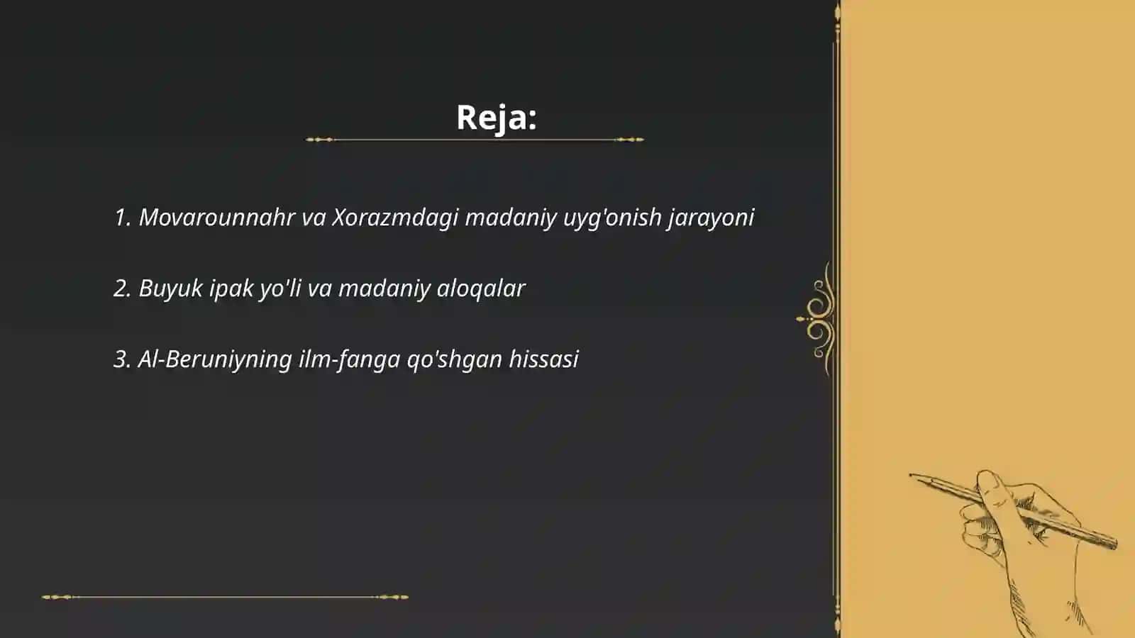 Movarounnahr va Xorazmdagi madaniy uyg'onish jarayoni 2