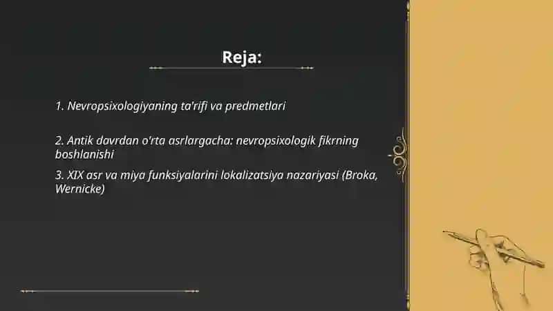 Nevropsixologiya va uning rivojlanish tarixi 2