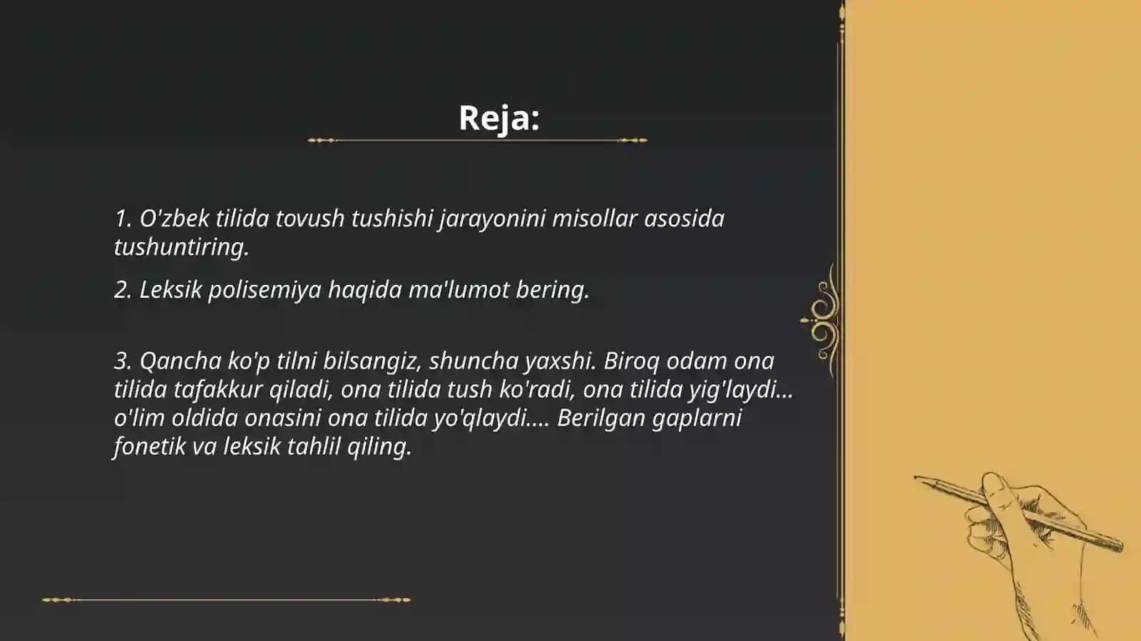 O'zbek tilida tovush tushishi jarayoni 2