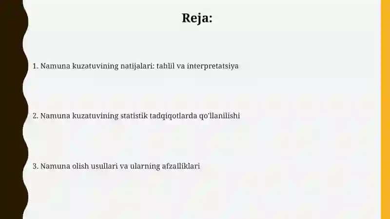 Namuna olish usullari 2