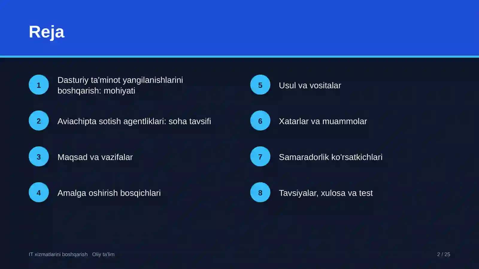 Aviachipta sotish agentliklarida dasturiy ta'minot yangilanishlarini boshqarish 2
