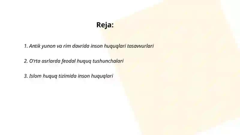 Inson huquqining rivojlanish tarixi 2