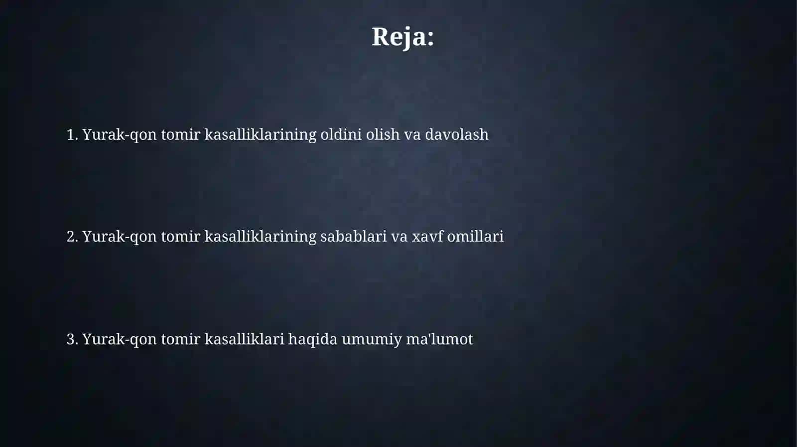 Yurak-qon tomiri tizimi kasalligi 2