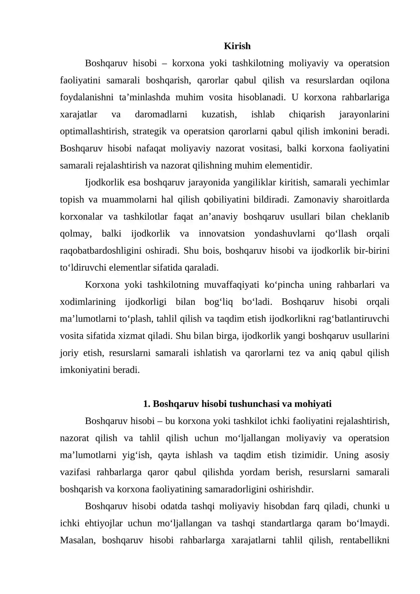 Boshqaruv hisobi va ijodkorlik 2