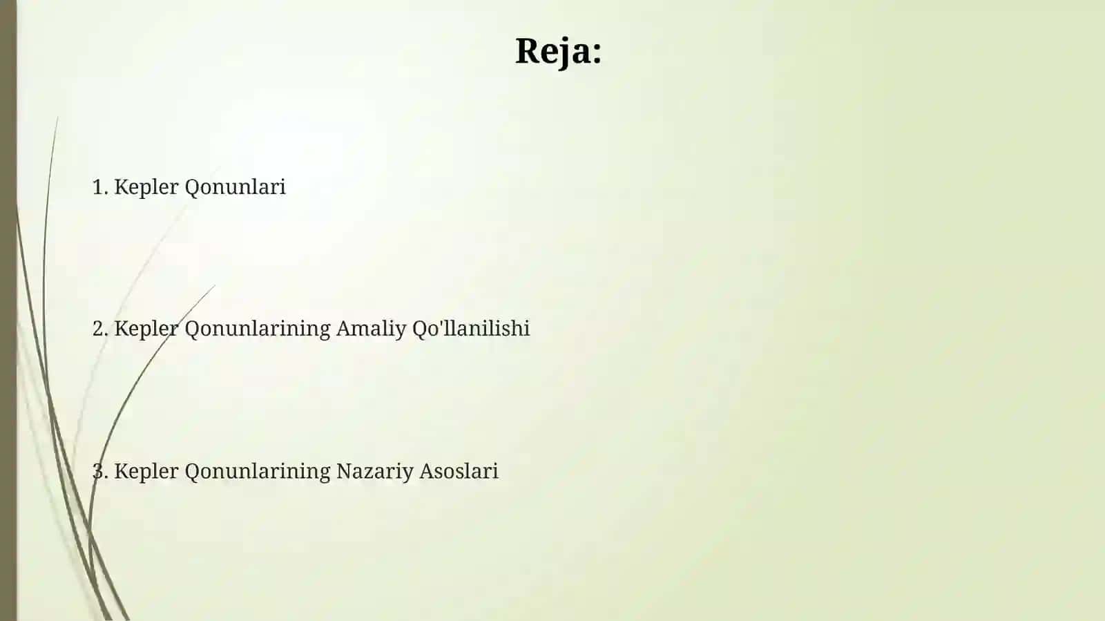 Kepler qonunlari va uning amaliy qoʻllanilishi 2