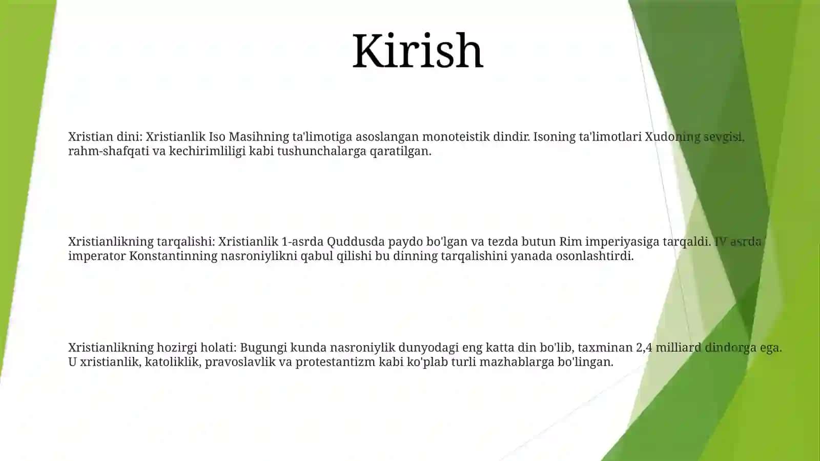 Xristianlik Dini Va Uning Tarqalishi 2