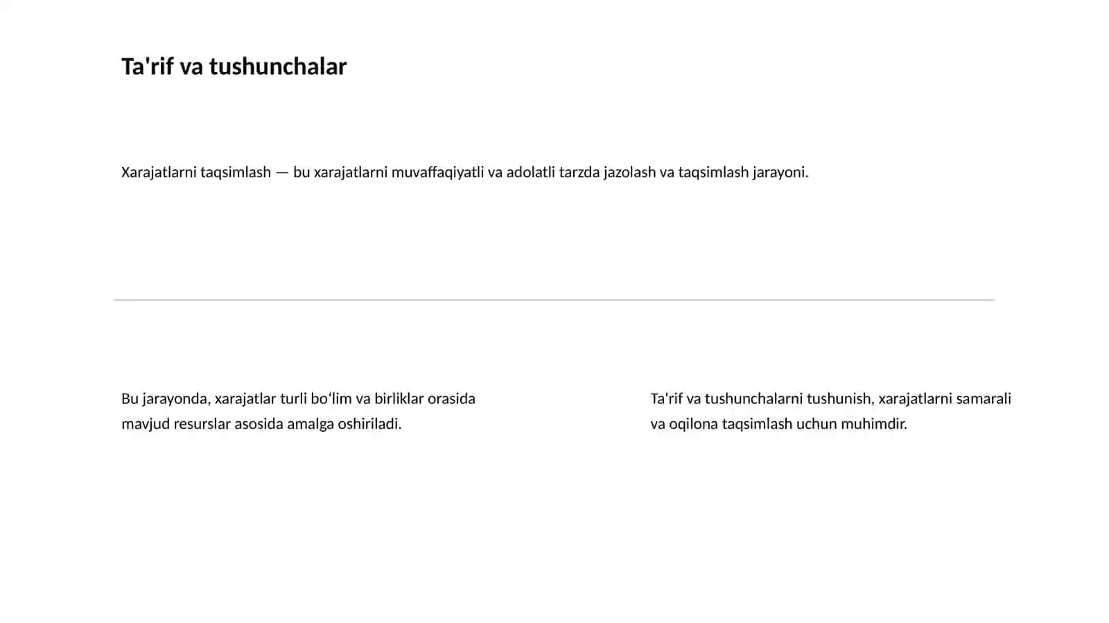 Xarajatlarni Taqsimlash 2