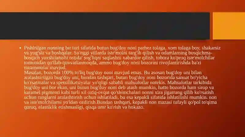 OZIQ-OVQAT TEXNALOGIYALARI 2