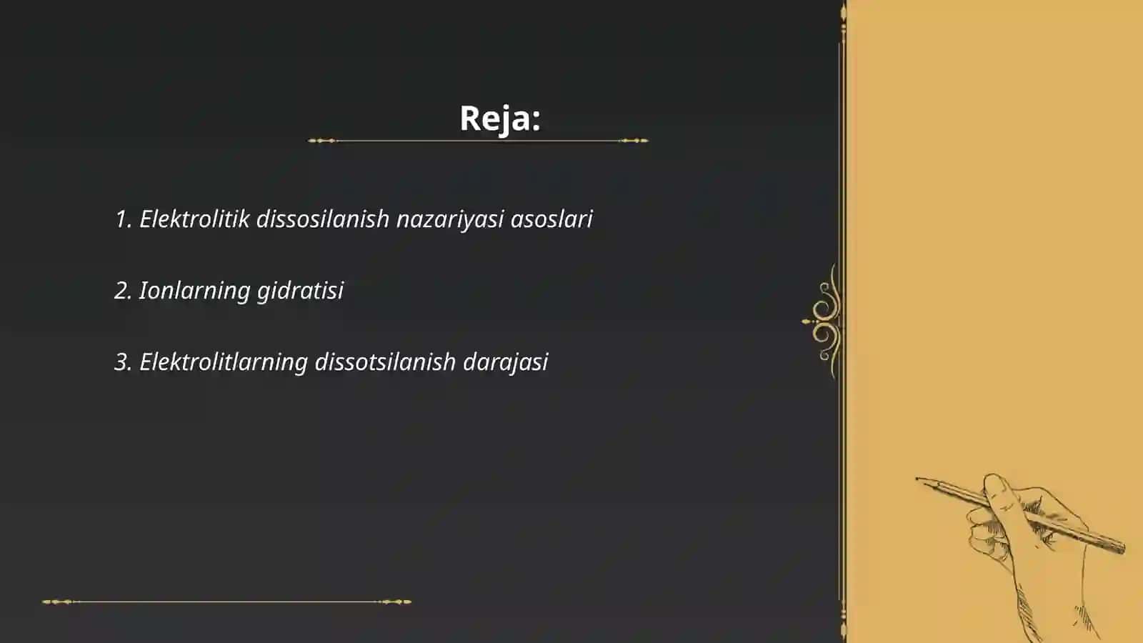 Elektrolitik dissosilanish nazariyasi 2
