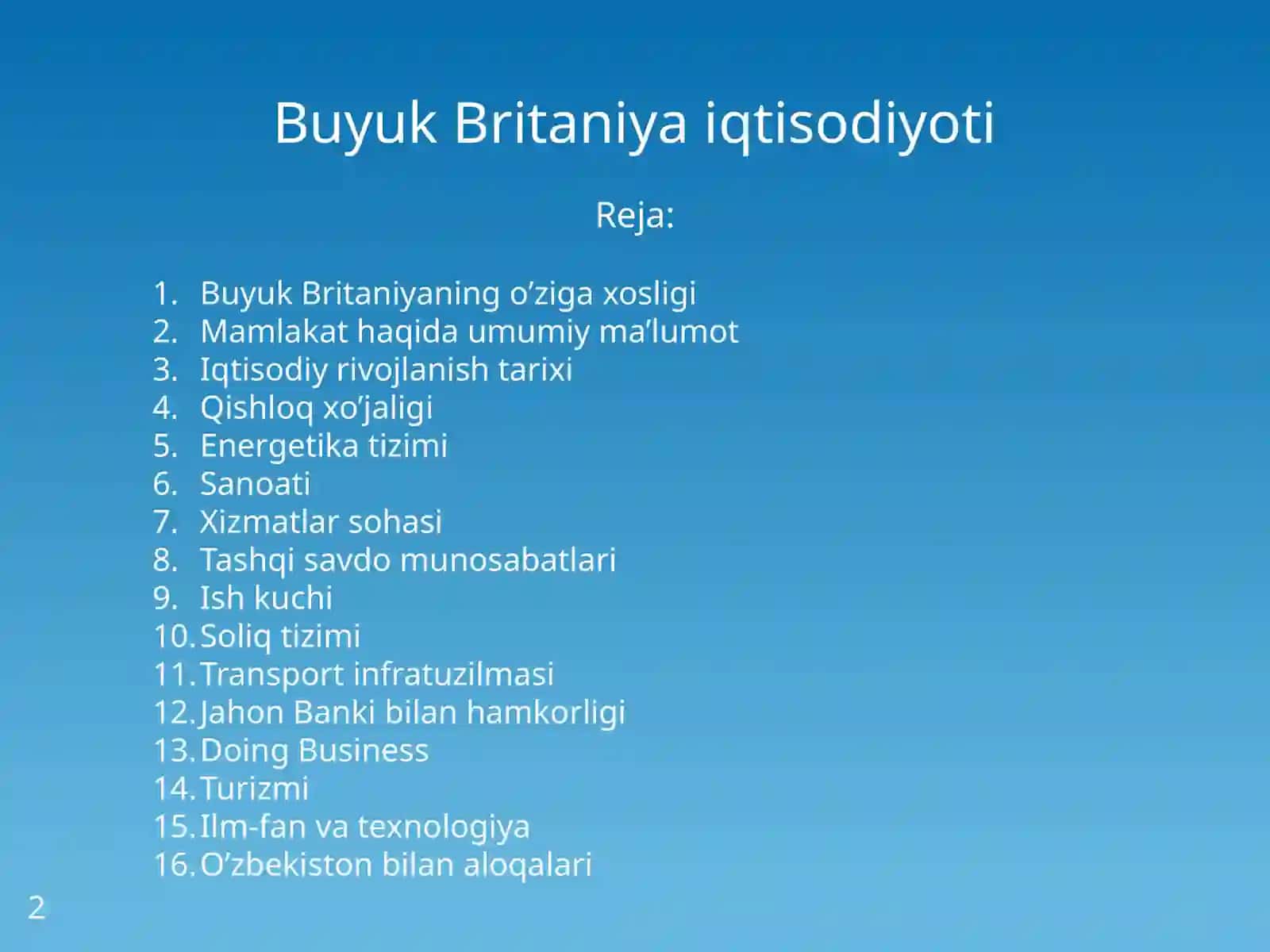 Buyuk Britaniya iqtisodiyoti 2