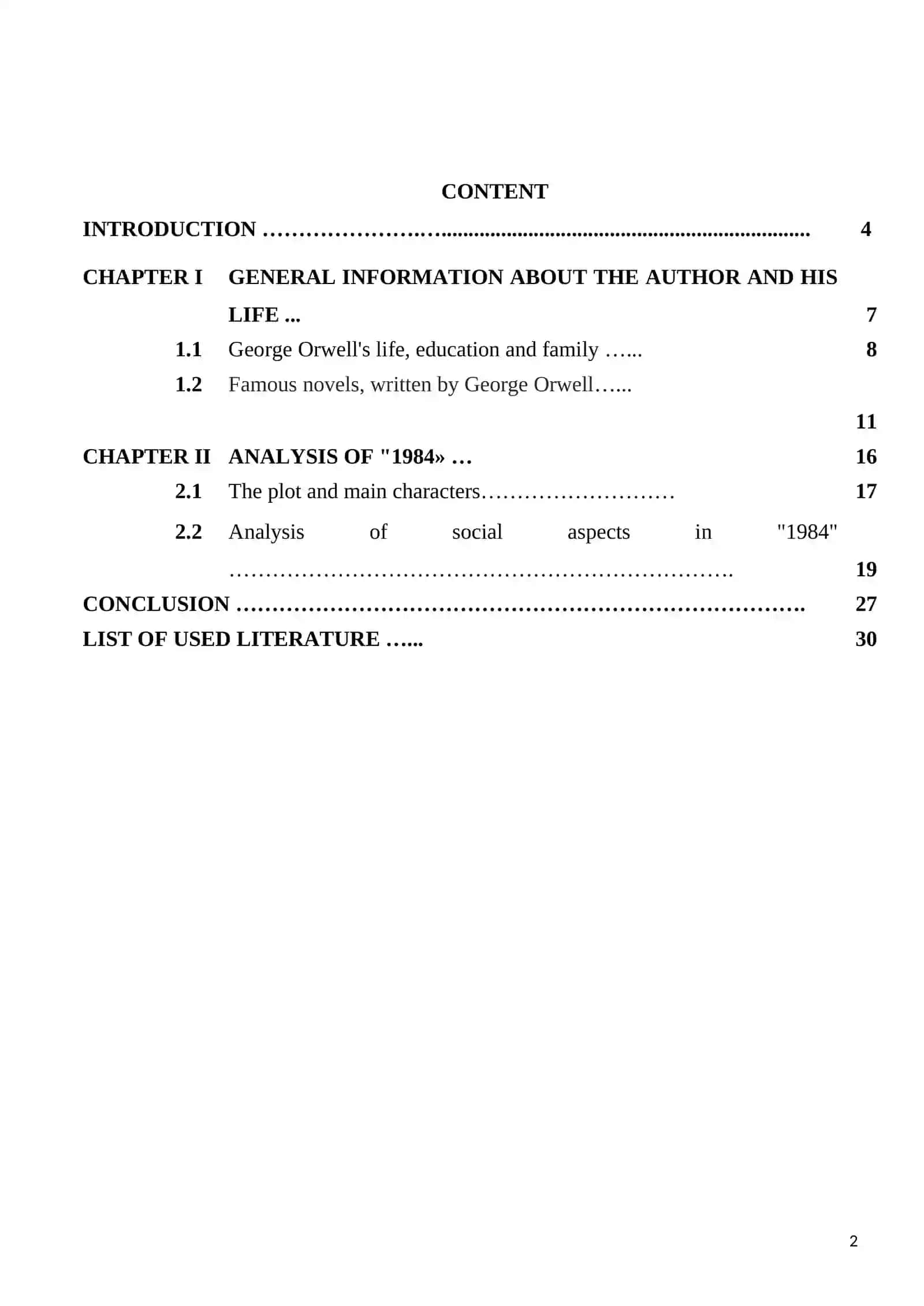 THE SOCIAL ASPECTS IN G. ORWELL'S NOVEL "1984" 2