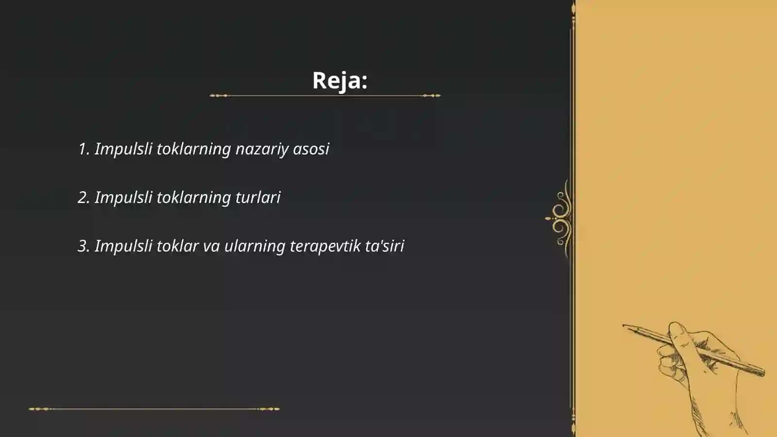 Impulsli toklar va ular bilan davolash usullari 2