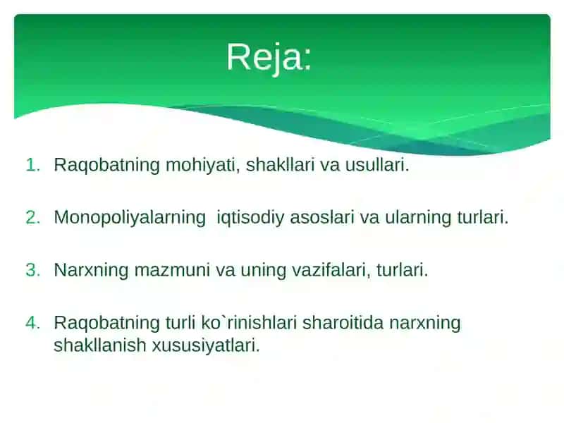 Raqobatlashgan Monopol Bozorlar 2