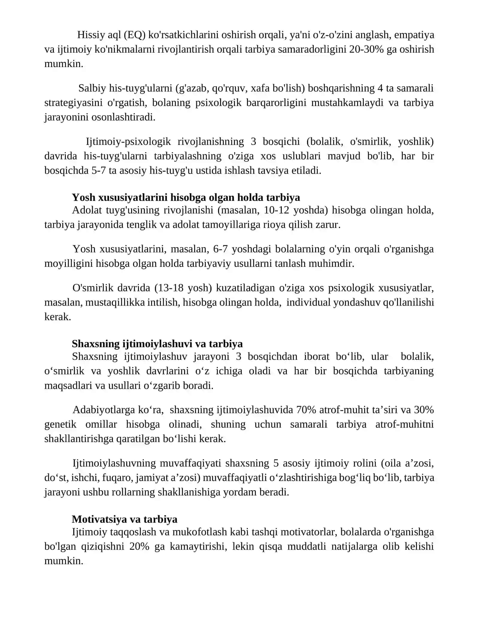 Tarbiya jarayonining psixologik asoslari 2