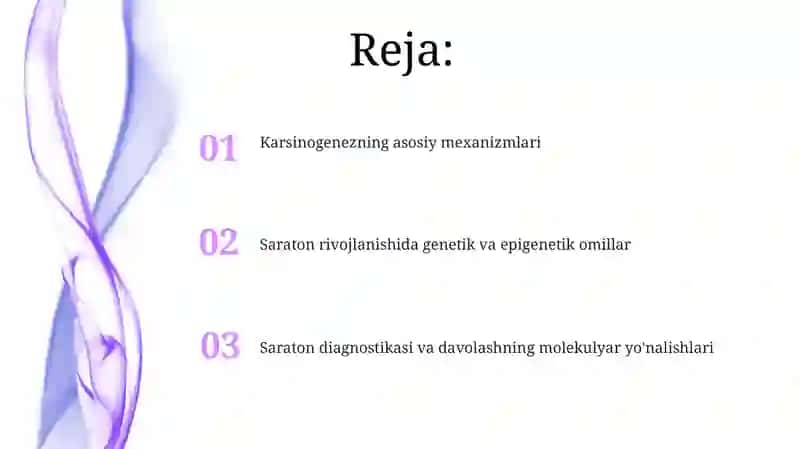 Karsinogenezning asosiy mexanizmlari 2