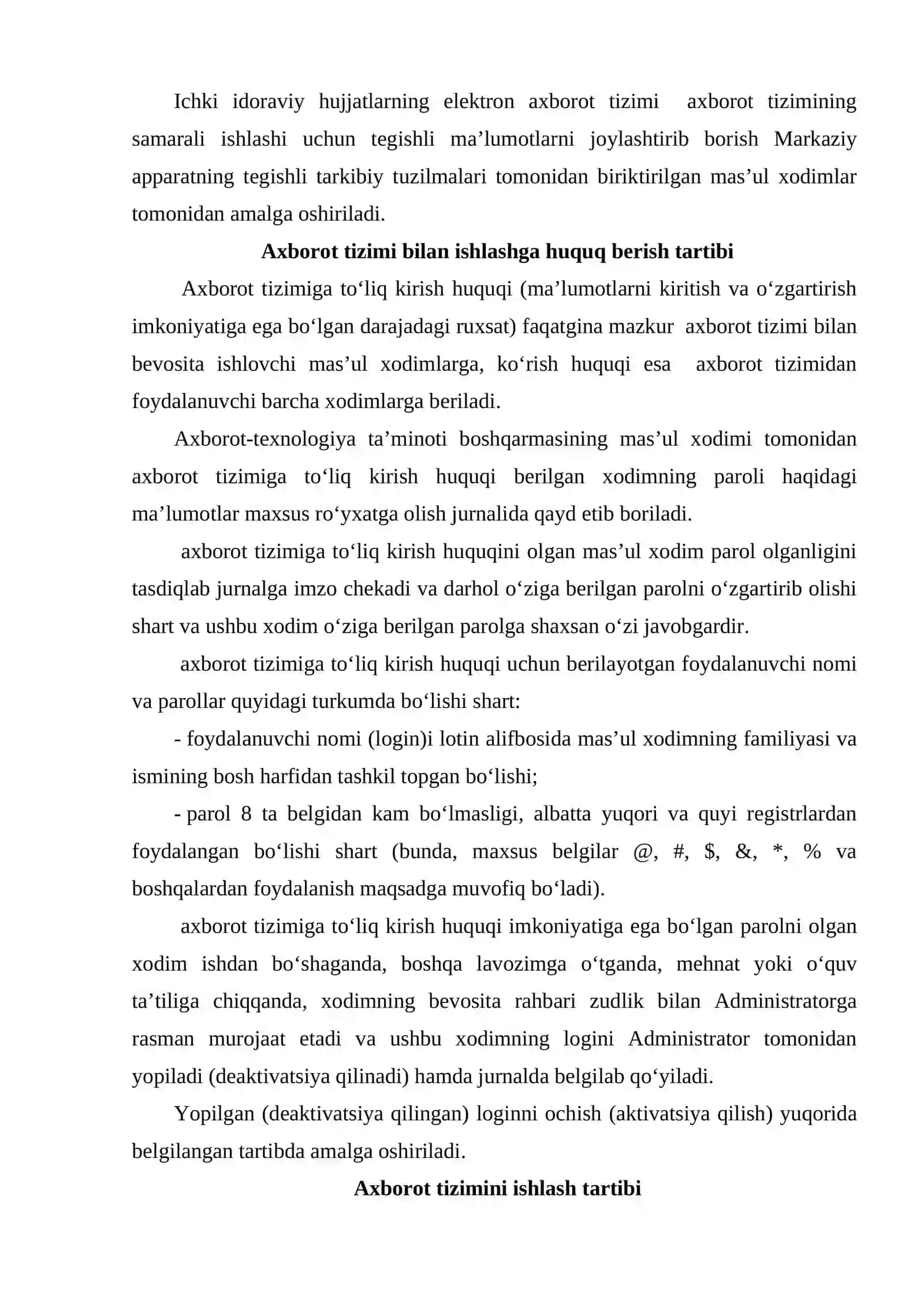Ichki idoraviy hujjatlar elektron axborot tizimi 2
