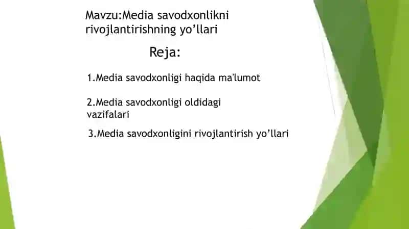 Media savodxonlikni rivojlantirishning yo’llari 2