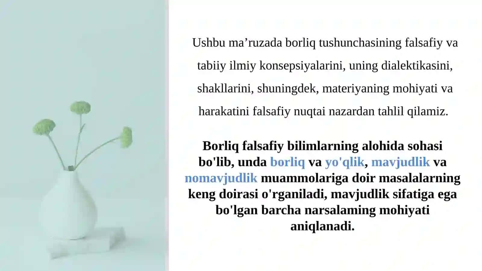 Borliq falsafasi(Ontologiya) 2