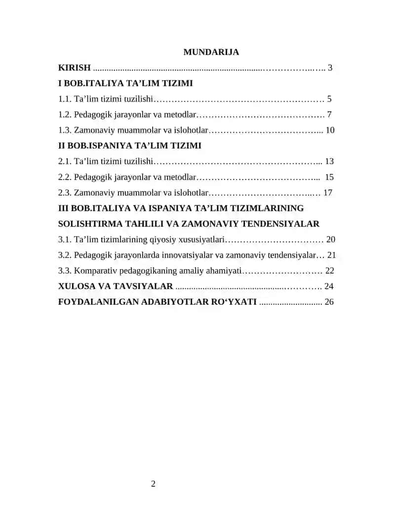 ITALIYA VA ISPANIYA TA’LIM TIZIMI 2
