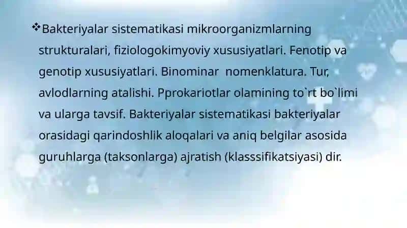 Mikroorganizmlarning zamonaviy klassifikatsiyasi 2