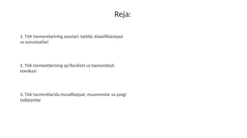 Tish va sementlar 2