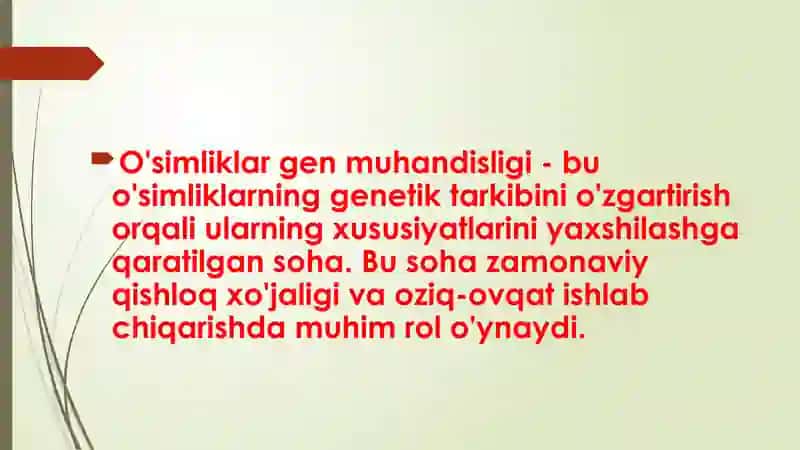 O'simliklar gen muhandisligi 2