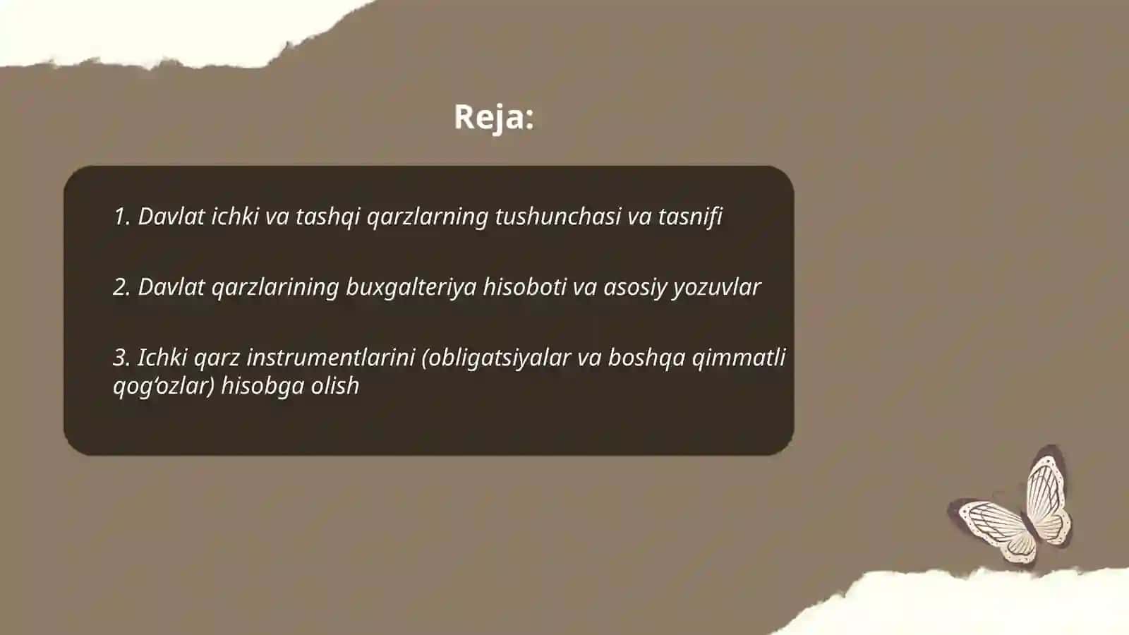 Davlat ichki va tashqi qarzlar hisobi 2
