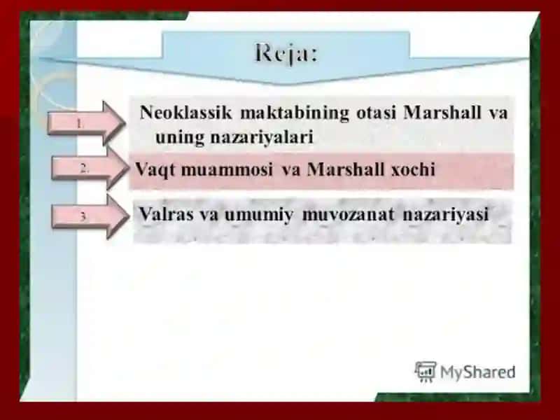 ALFRED MARSHALL IQTISODIY QARASHLARI 2