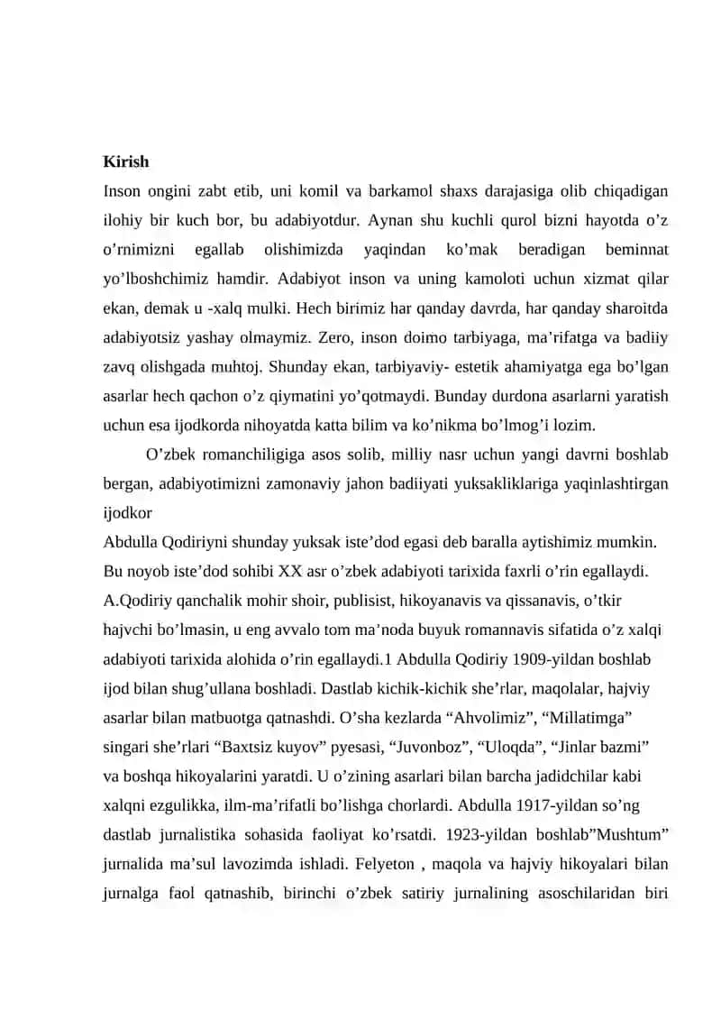 ABDULLA QODIRIY OʻZBEK REALISTIK ROMANCHILIGINING ASOSCHISI 2