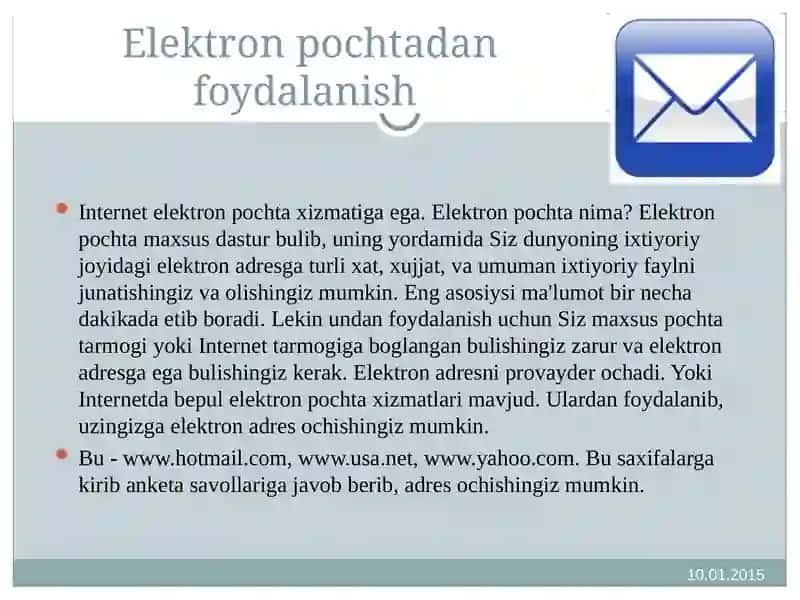 Elektron pochta vakompyuter tarmoqlari 2