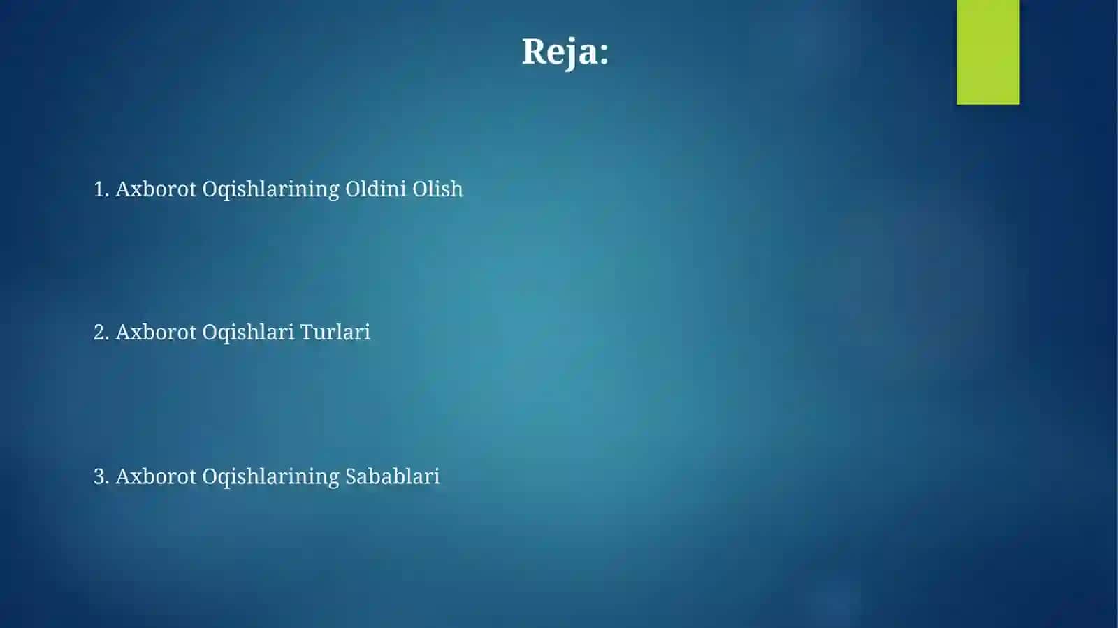 Axborot Oqishlarining Oldini Olish 2