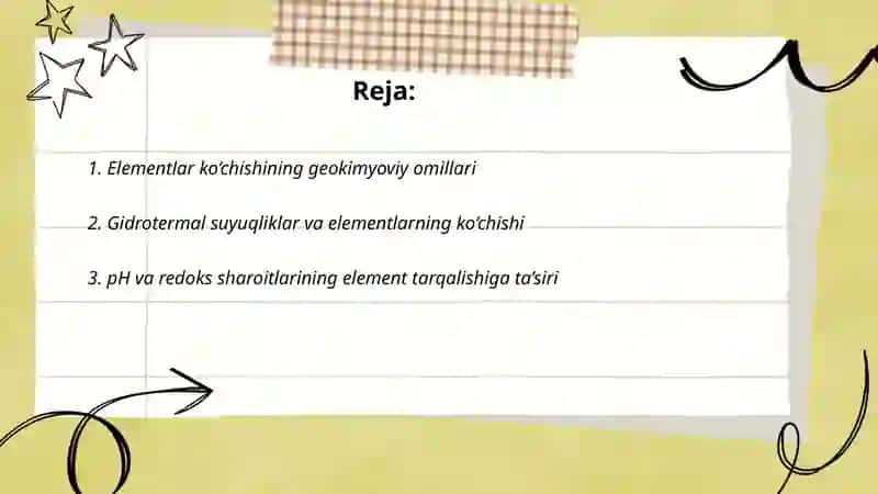 Elementlar ko‘chishining asosiy omillari 2