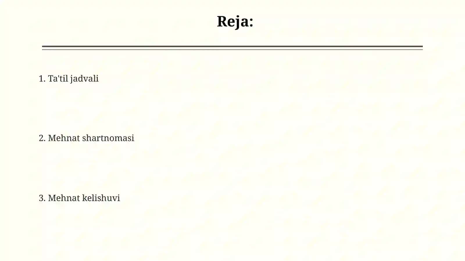 Ta'tillar grafigi, Shartnoma, Mehnat bitimi 2