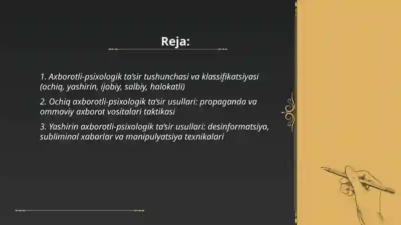 Axborotli-psixologik ta’sir usullari 2