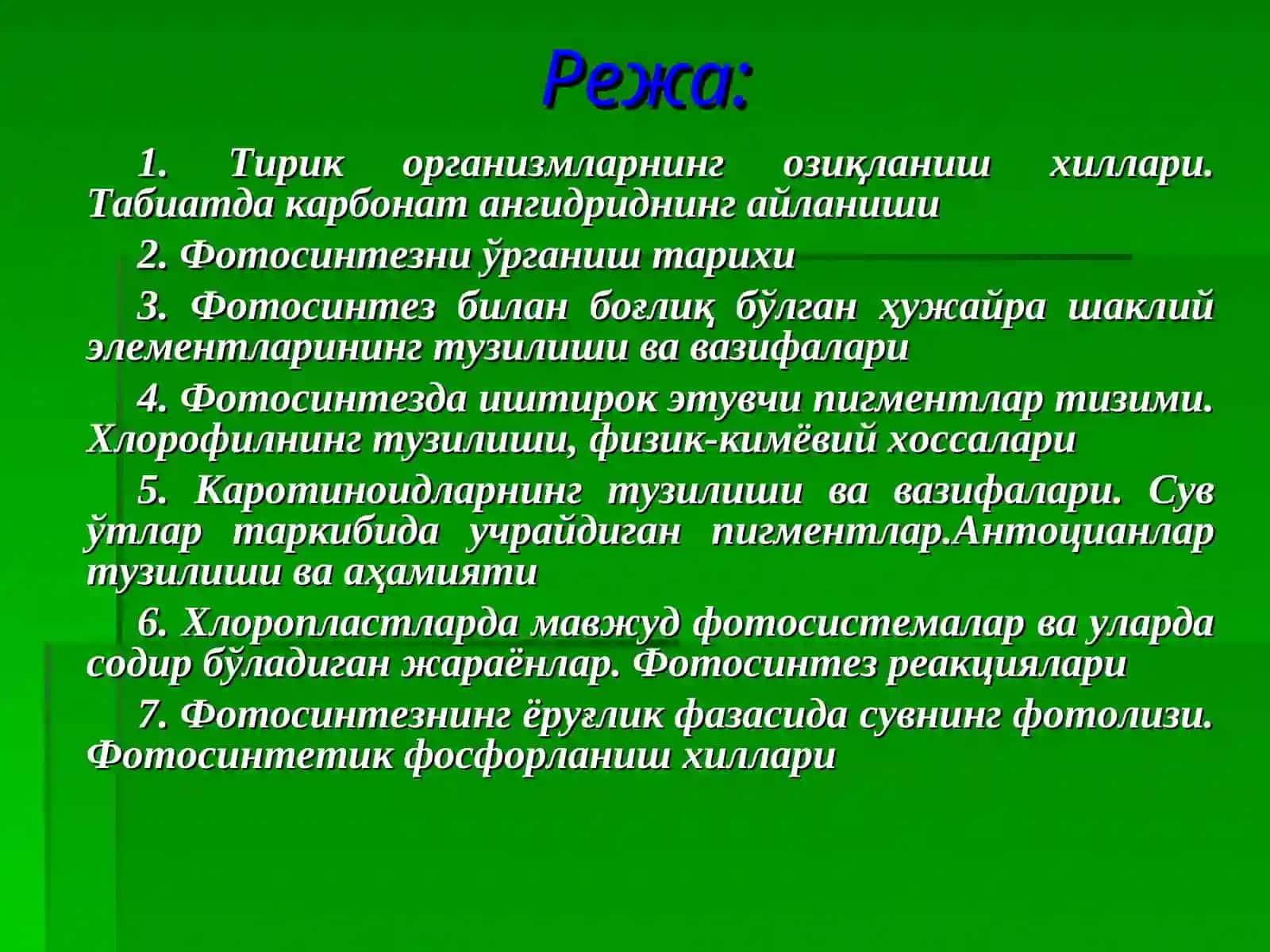 ФОТОСИНТЕЗ 2
