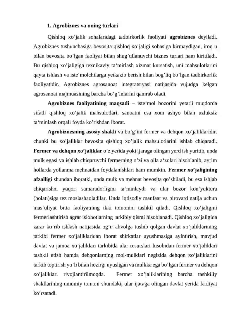 AGRAR MUNOSABATLAR VA AGROBIZNES 2