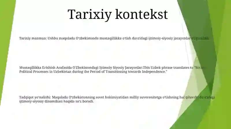 Mustaqillikka Erishish Arafasida O'Zbekistondagi Ijtimoiy Siyosiy Jarayonlar 2
